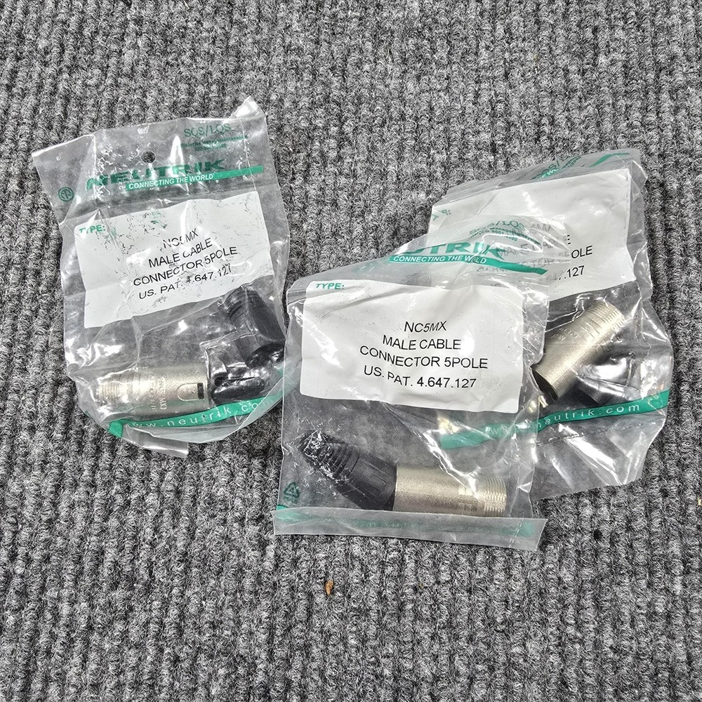 Neutrik NC5MX Male‎ Cable Connector 5 Pole Lot of 3 New Sealed Audio XLR Plugs